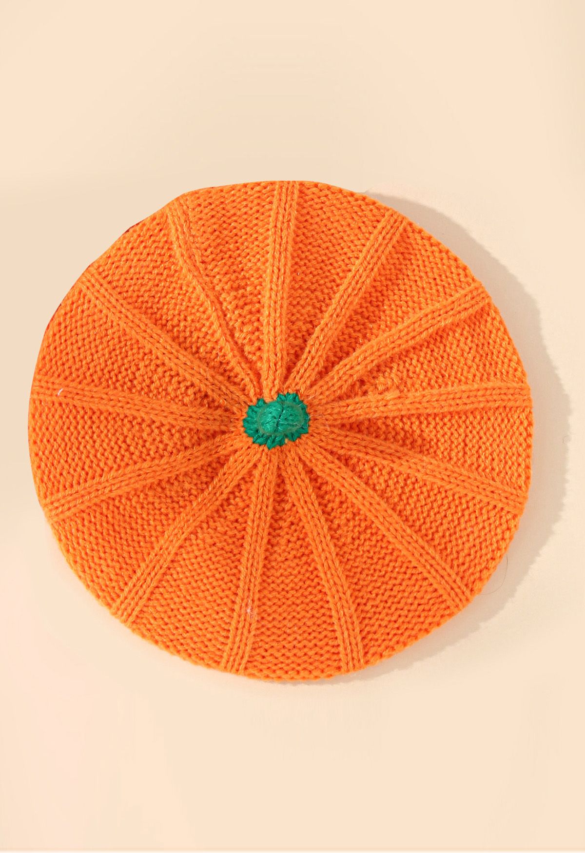 Chapeau Béret en Tricot de Citrouille d'Halloween