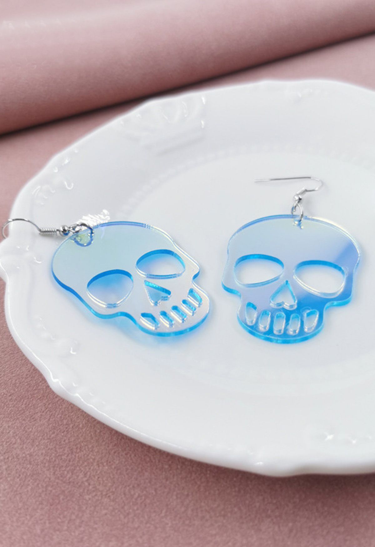 Boucles d'Oreilles Translucides Skull Laser Color