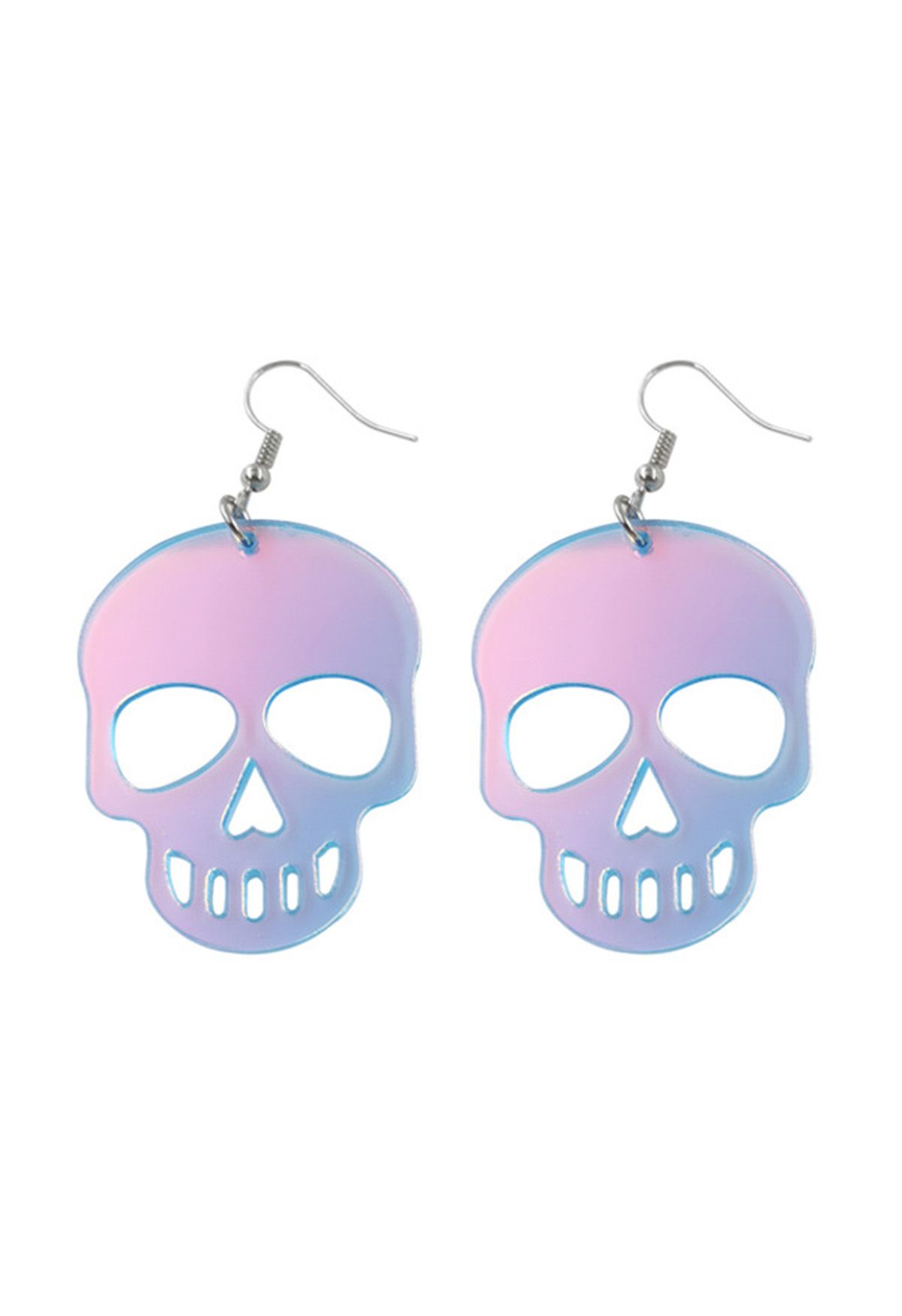 Boucles d'Oreilles Translucides Skull Laser Color