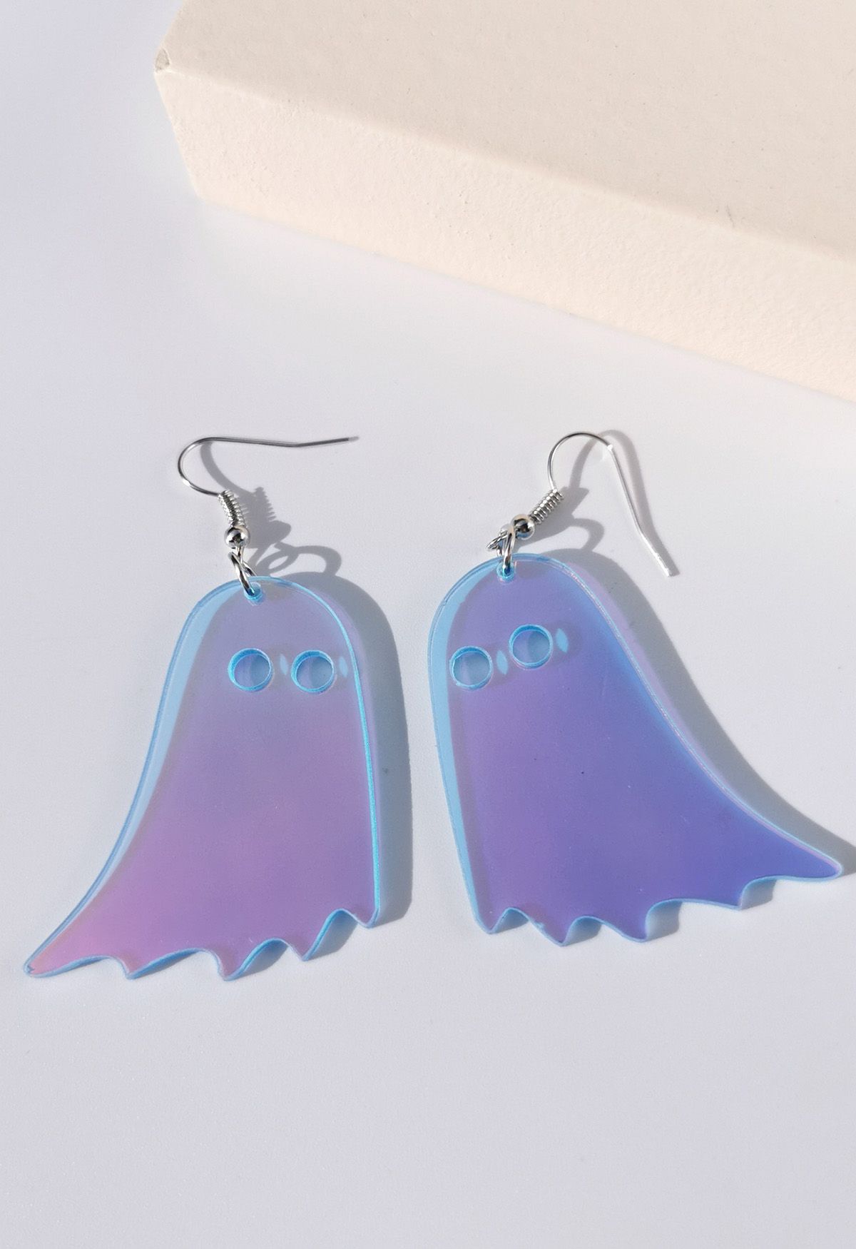 Boucles d'oreilles couleur laser fantôme translucide