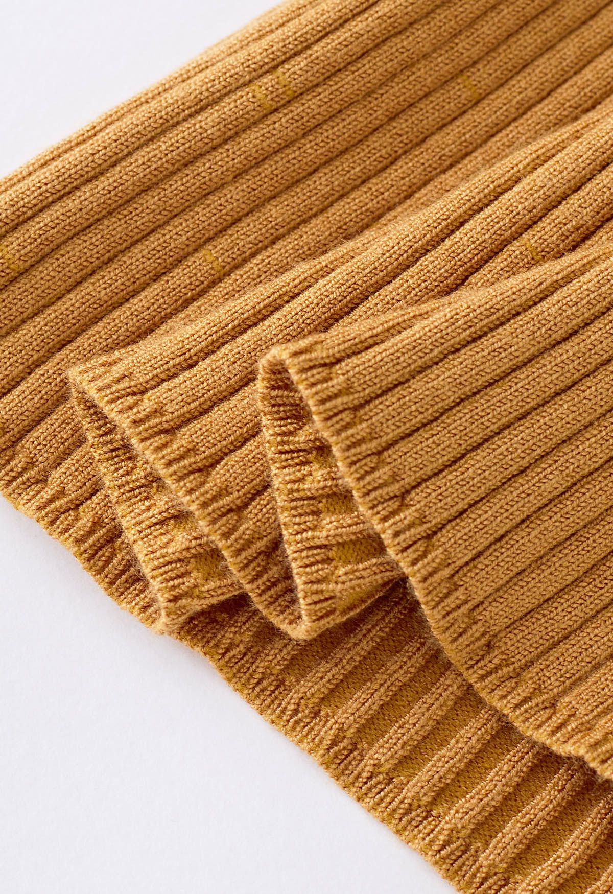 Haut en Tricot Sans Bretelles à Col Halter en Citrouille