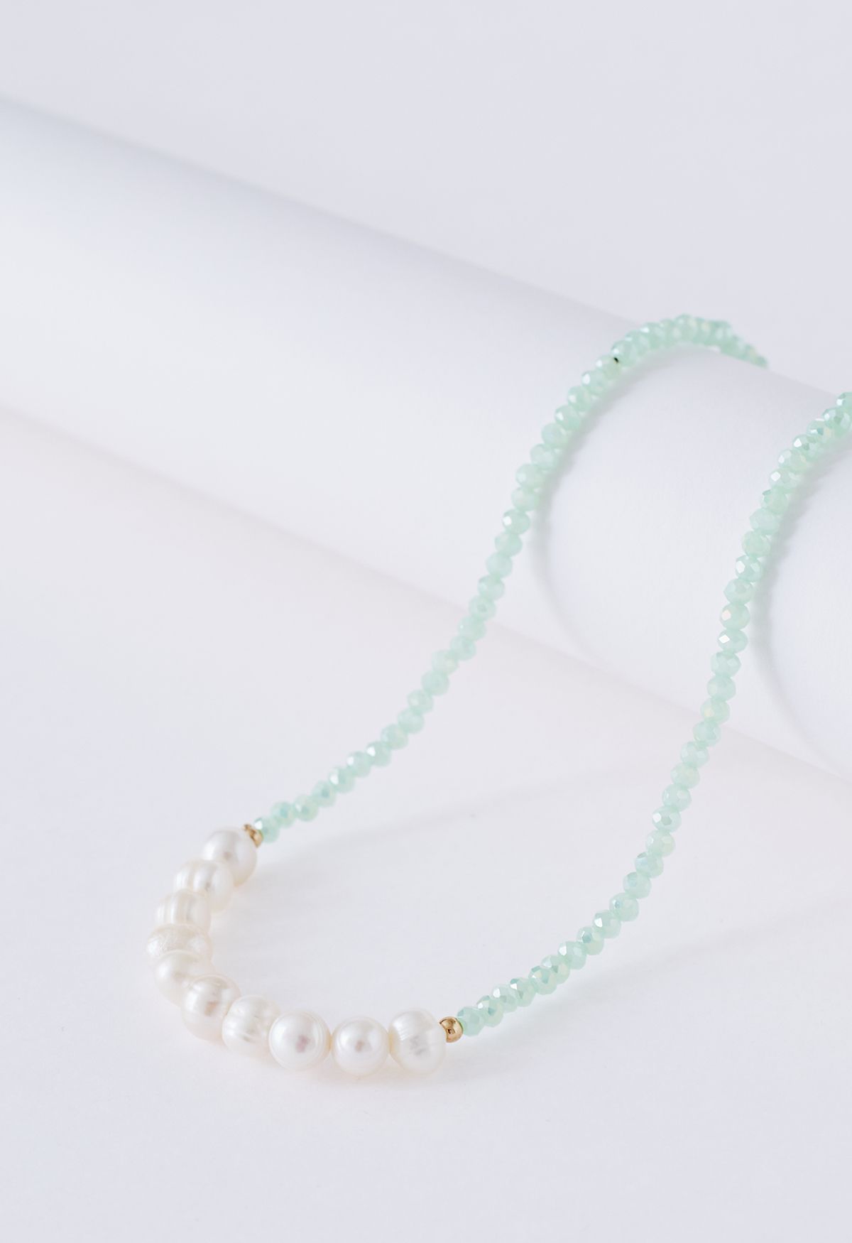 Collier de perles épissés en cristal pastel