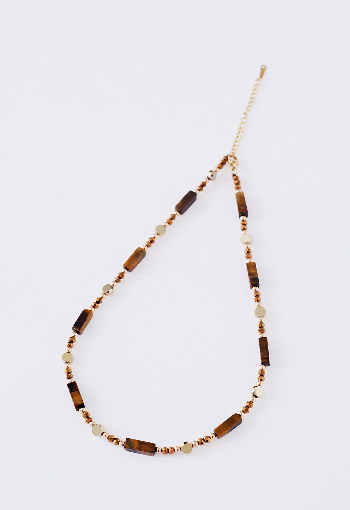 Natural Tiger's Eye Spliced Beaded Necklace