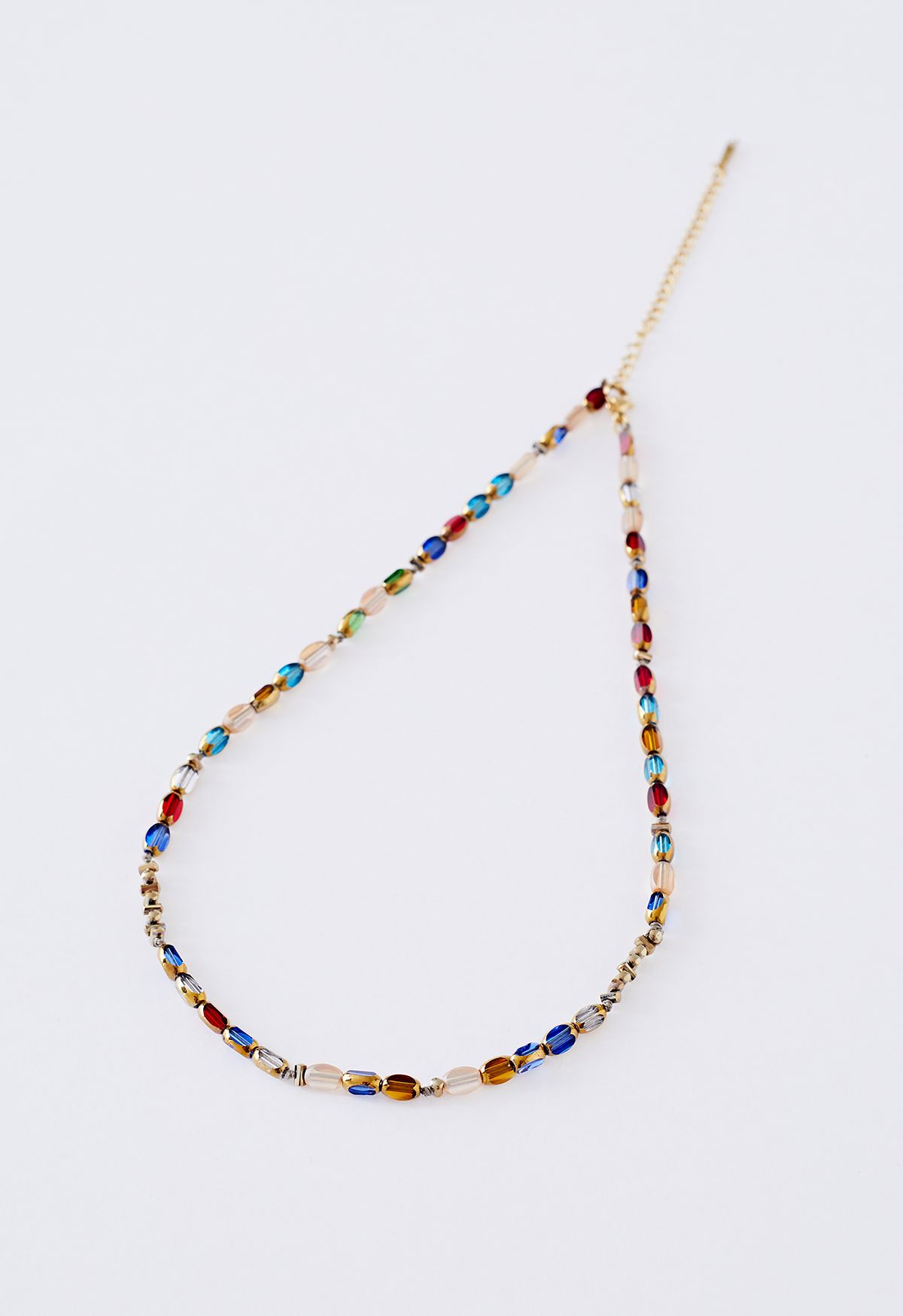 Vintage Colored Crystal Clavicle Necklace