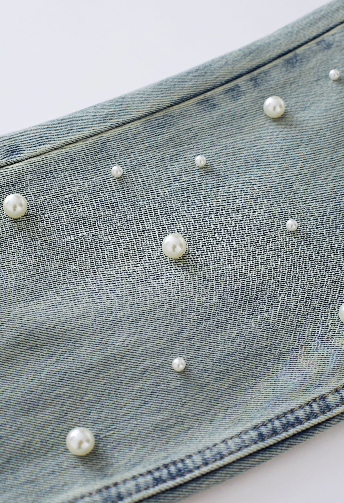 Retro Pearl Embellish Flare Jeans