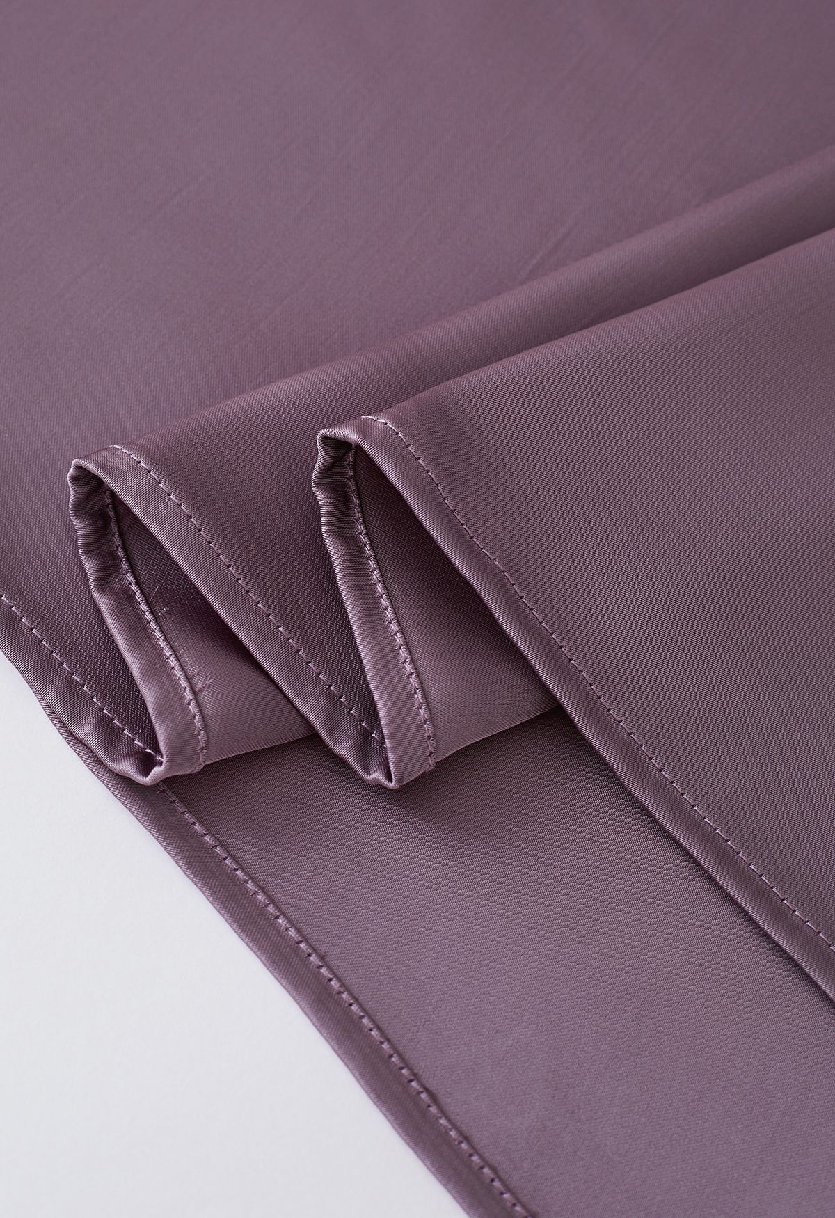 Elastic Drawstring Waist Satin Maxi Skirt in Purple