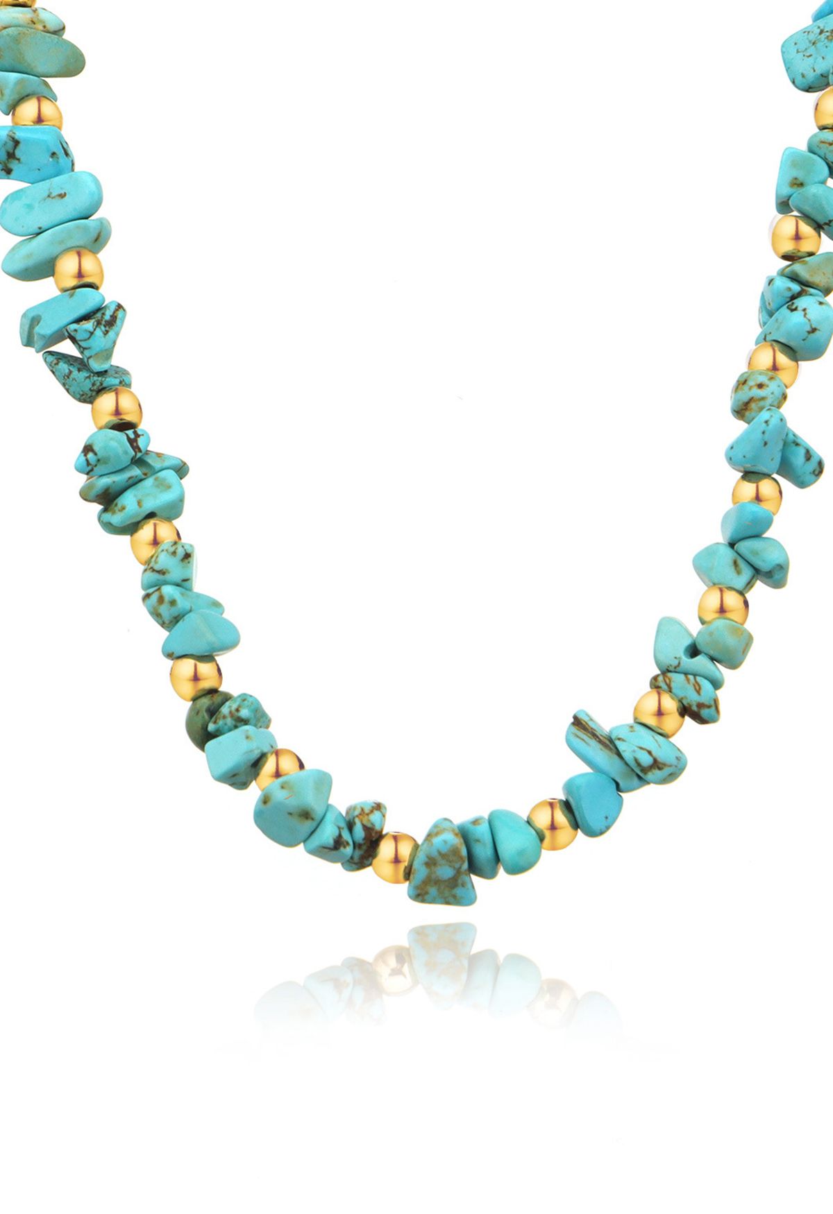 Collier Irrégulier Pierre Naturelle en Turquoise