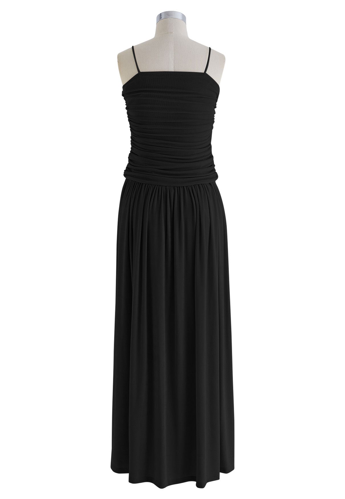 ROBE MAXI CARACO ÉLÉGANCE FRONCÉE EN NOIR