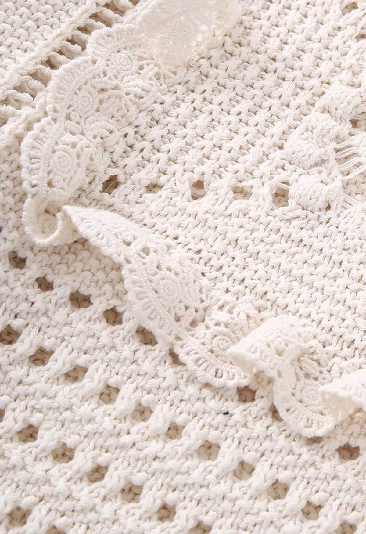 Haut à bordure en crochet évidé