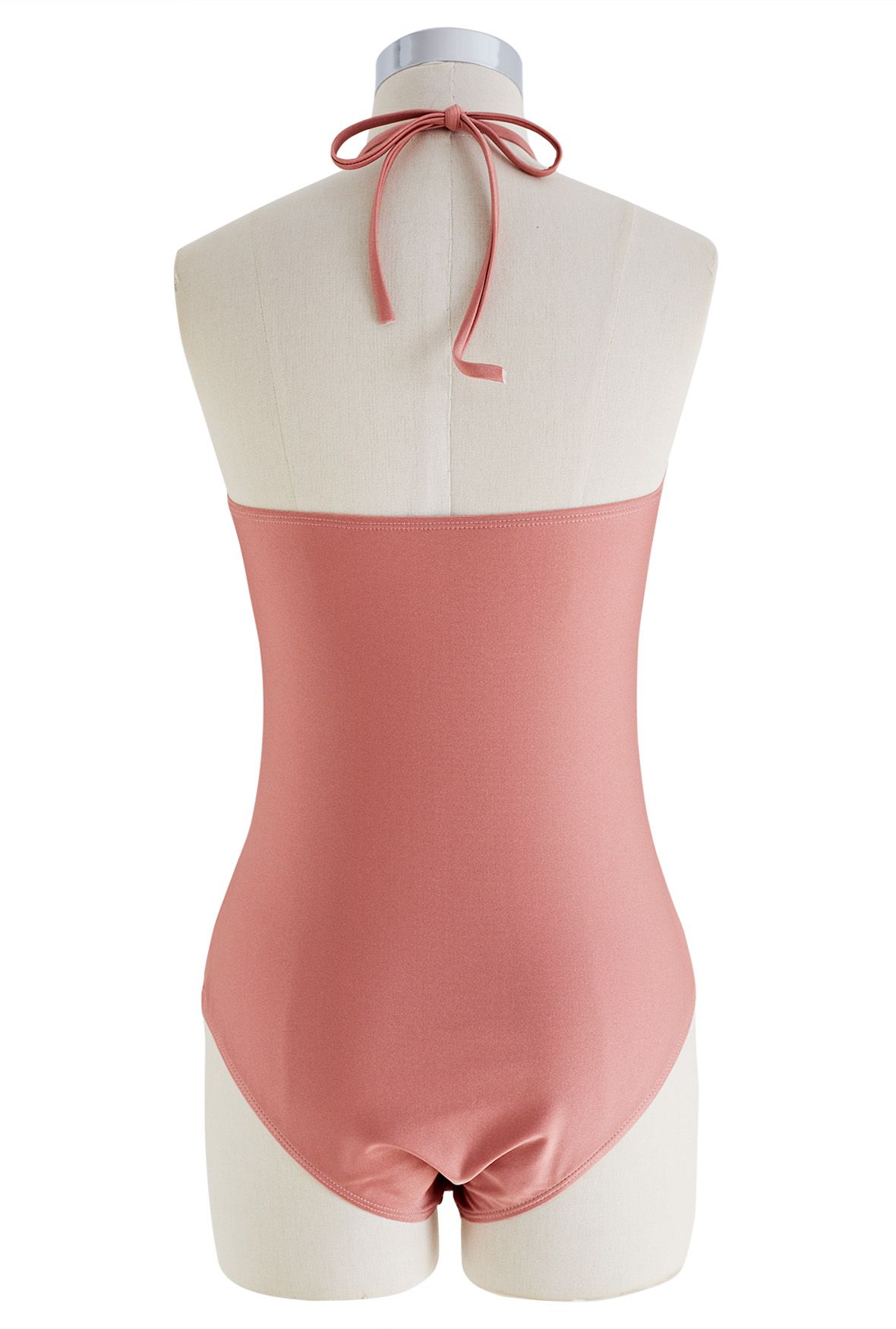 Maillot de bain à découpes croisées et dos nu en rose