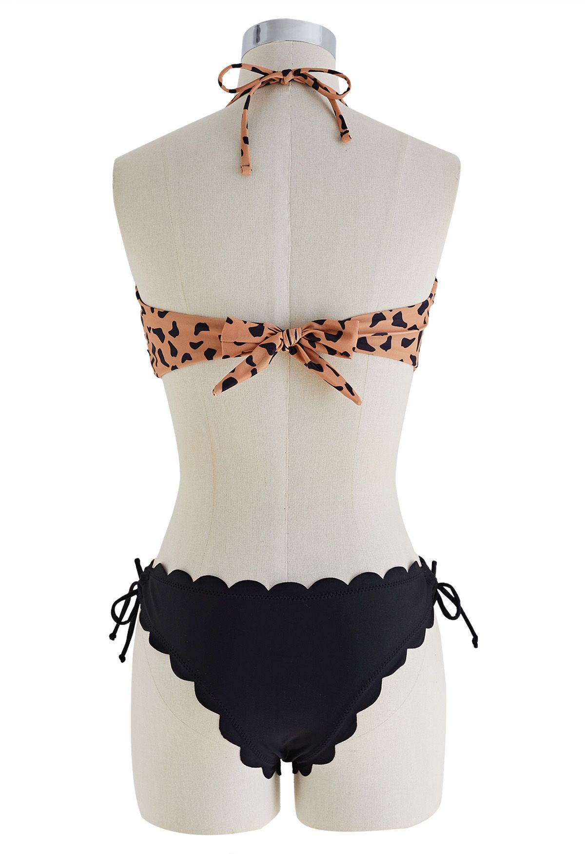 Ensemble de bikini nœud papillon imprimé tigre sauvage