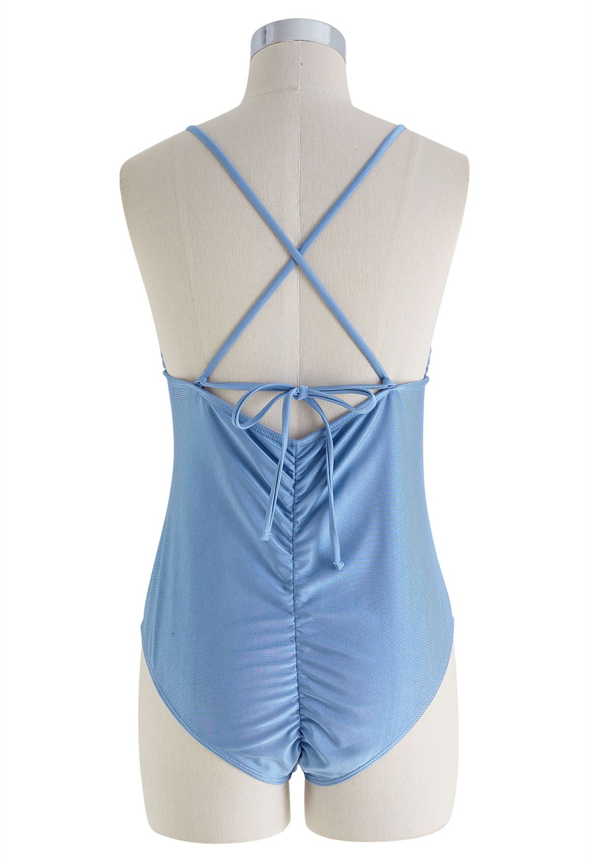 Maillot de Bain Buste Froncé Bleu Brillant