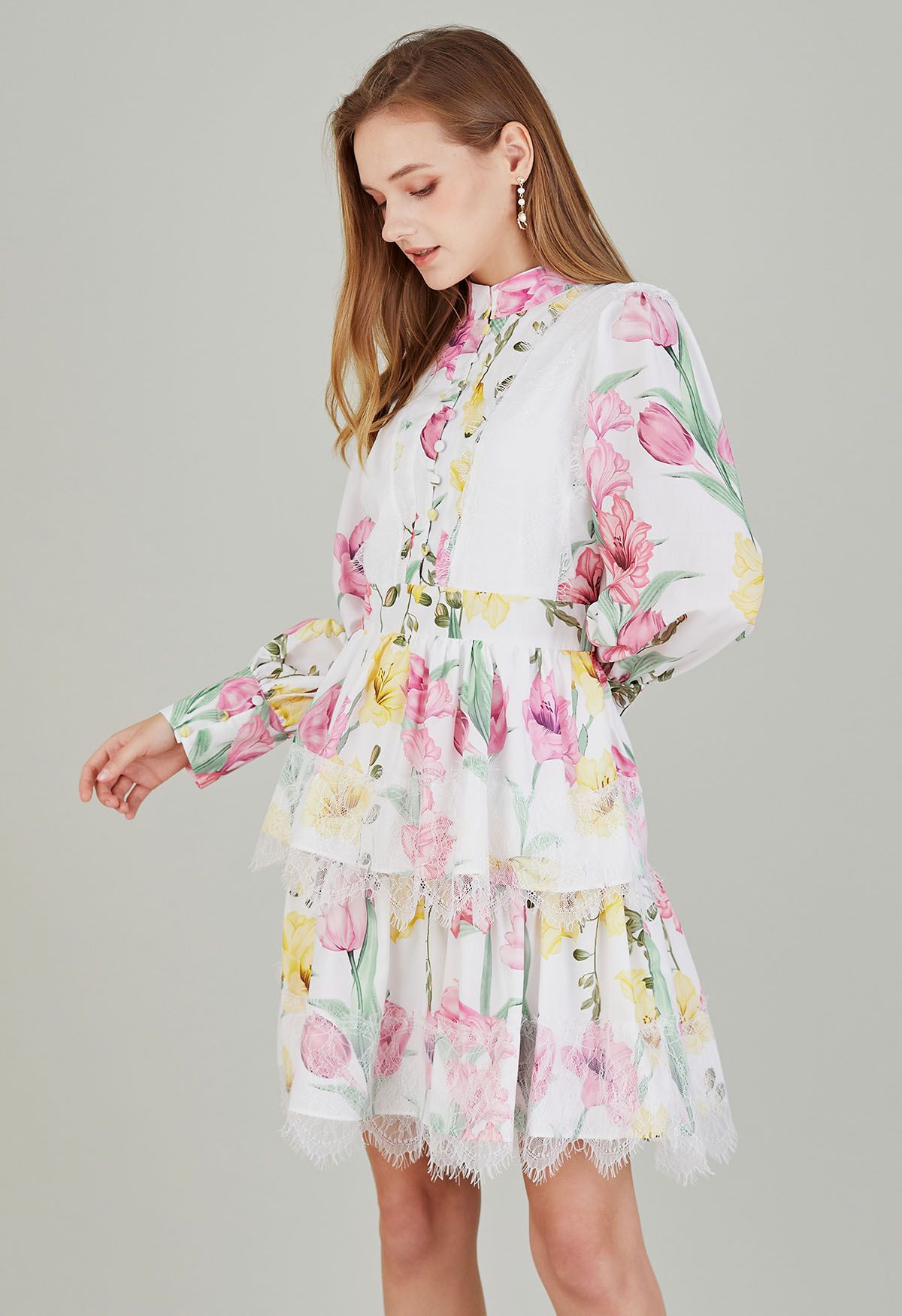 Robe à volants en dentelle Sweet Lily