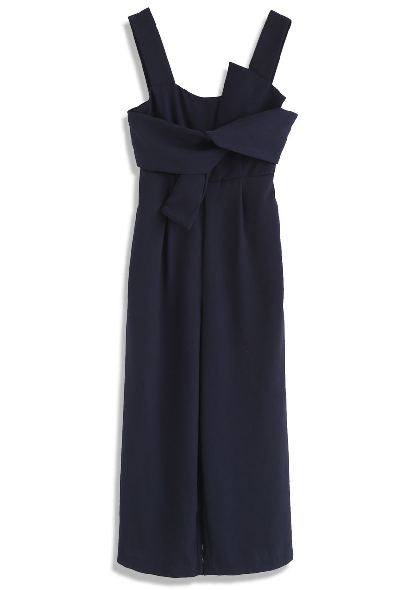 Combinaison Bowknot Gracefulness en bleu marine