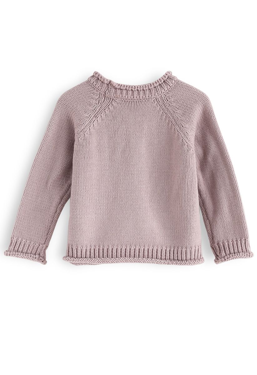 Ajouter plus de fleurs pull brodé en rose poussiéreux pour les enfants