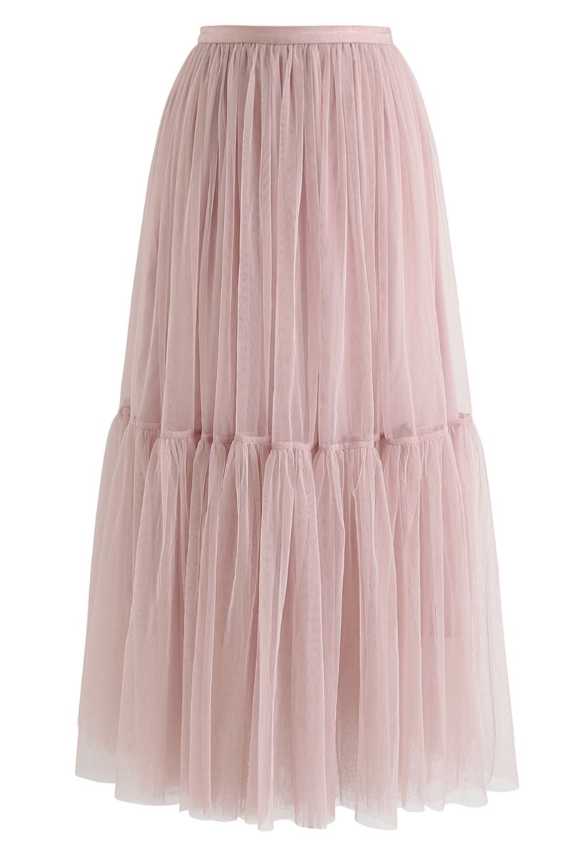 Ne peut pas laisser aller jupe en tulle Mesh en rose