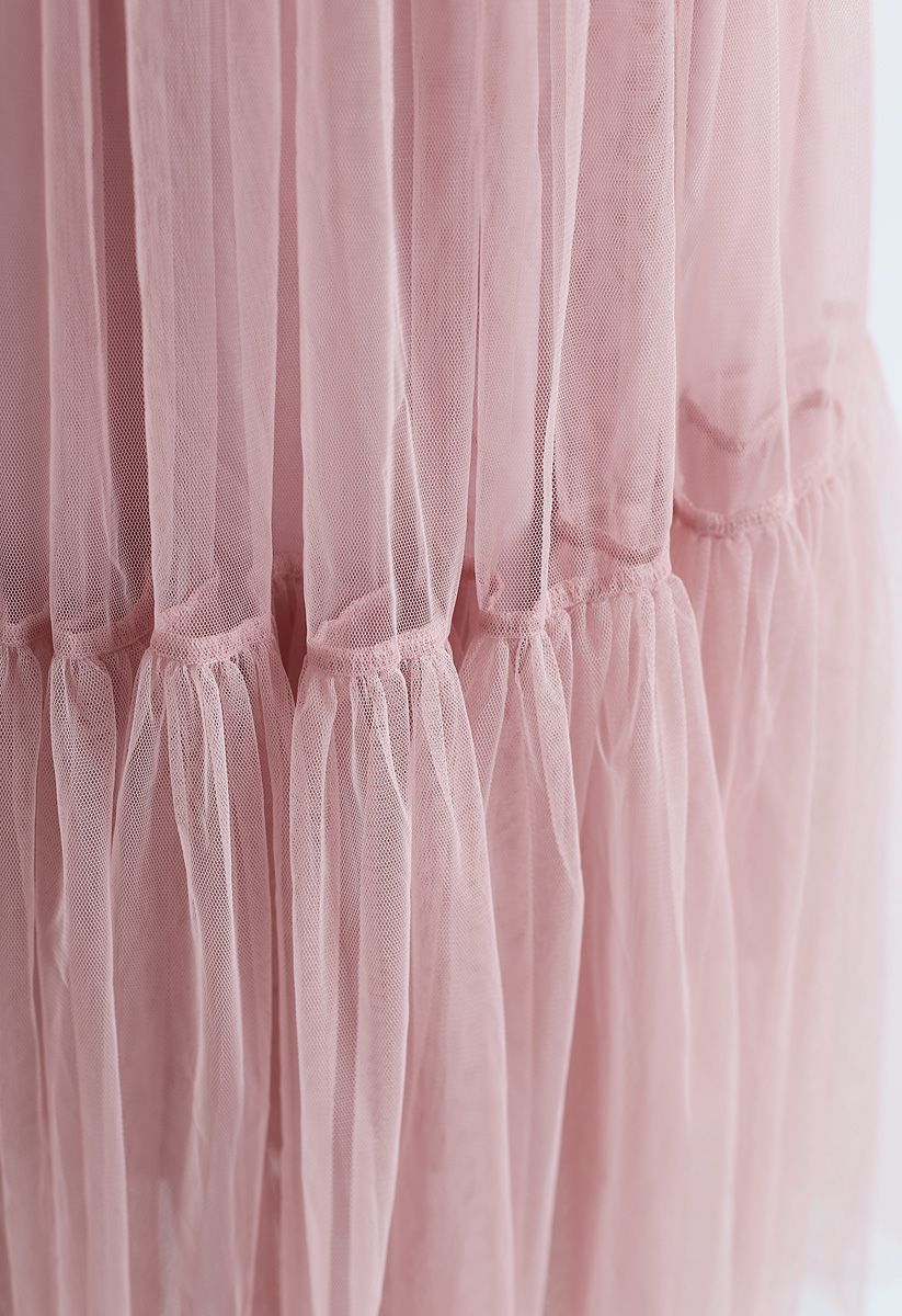 Ne peut pas laisser aller jupe en tulle Mesh en rose