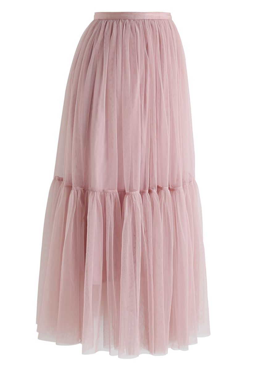 Ne peut pas laisser aller jupe en tulle Mesh en rose