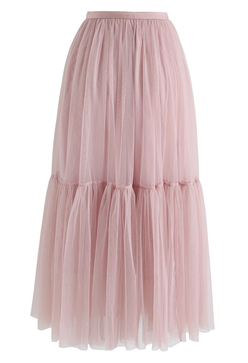 Ne peut pas laisser aller jupe en tulle Mesh en rose