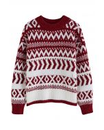 Pull fantaisie en grosse maille Fair Isle