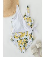 Maillot de bain jaune citron à rabat sur le devant