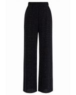 Pantalon droit noir scintillant de minuit