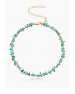 Collier Irrégulier Pierre Naturelle en Turquoise