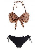 Ensemble de bikini nœud papillon imprimé tigre sauvage