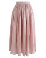 Jupe midi plissée Sleek Beauties en rose