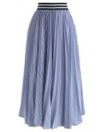 Avez-vous entendu cette jupe plissée à rayures en bleu